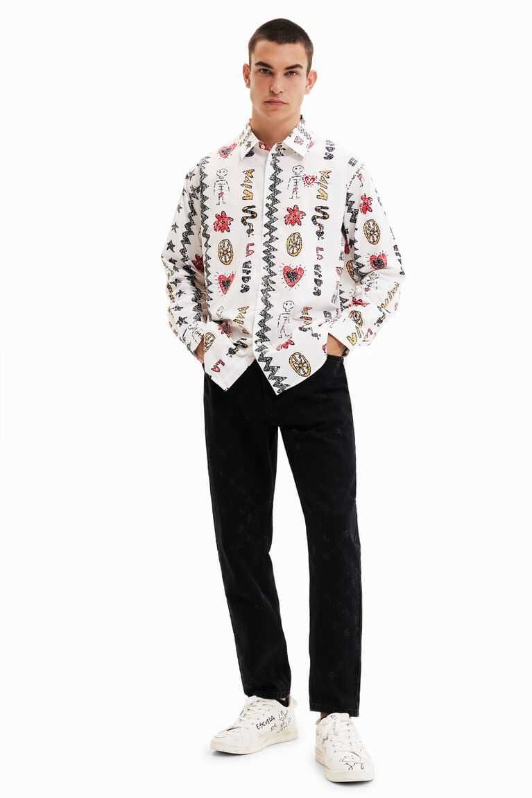 Camisas Desigual Oversize Viva la vida Hombre | NIP906134