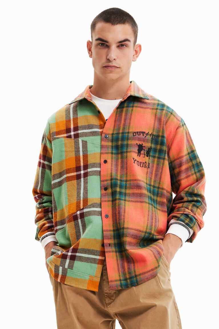 Camisas Desigual Oversize plaid Hombre | IEY047596