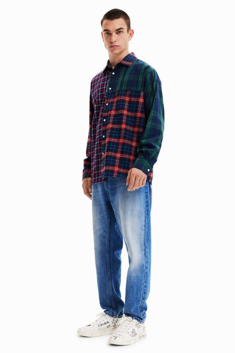 Camisas Desigual Oversize plaid Hombre | YEQ647159