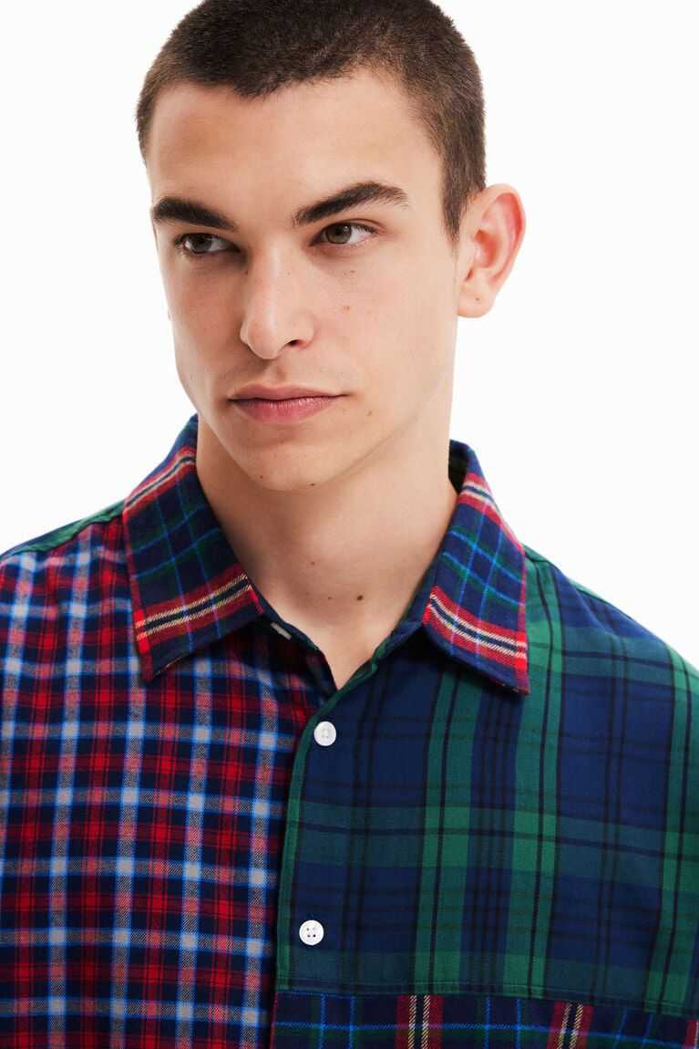 Camisas Desigual Oversize plaid Hombre | YEQ647159