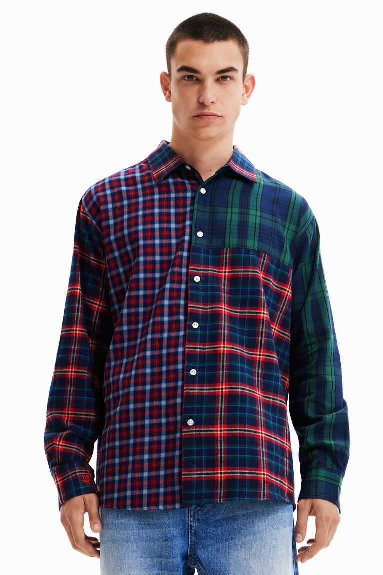 Camisas Desigual Oversize plaid Hombre | YEQ647159