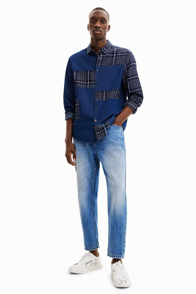 Camisas Desigual Plaid and denim Hombre | QFL839420