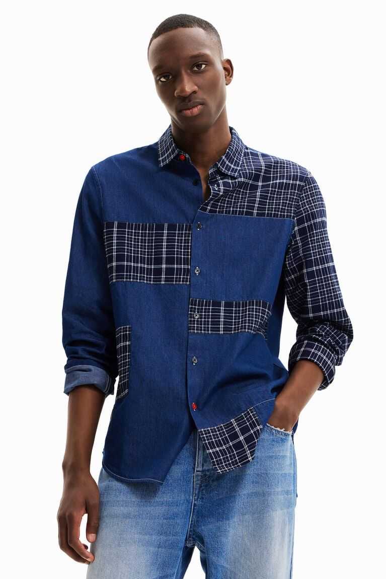 Camisas Desigual Plaid and denim Hombre | QFL839420