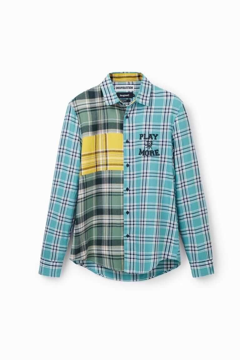 Camisas Desigual Plaid patchwork Hombre | HIX792046