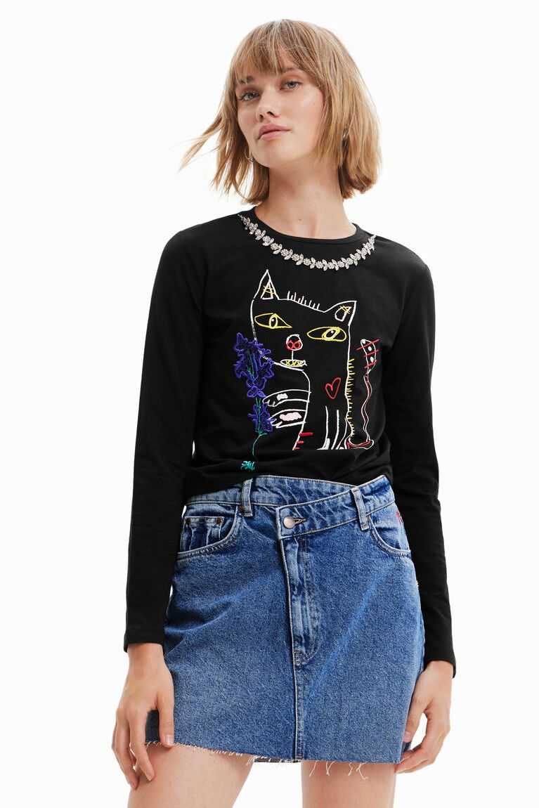 Camiseta Desigual Arty cat Mujer | KMF431982