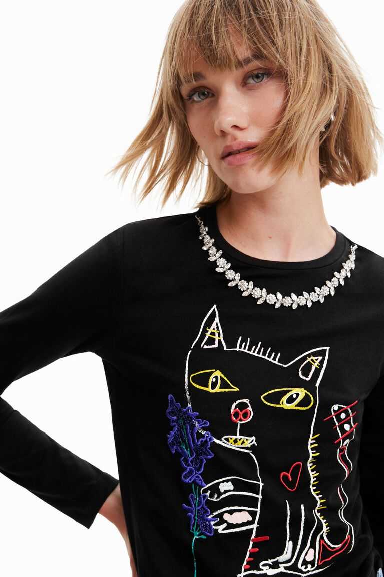 Camiseta Desigual Arty cat Mujer | KMF431982