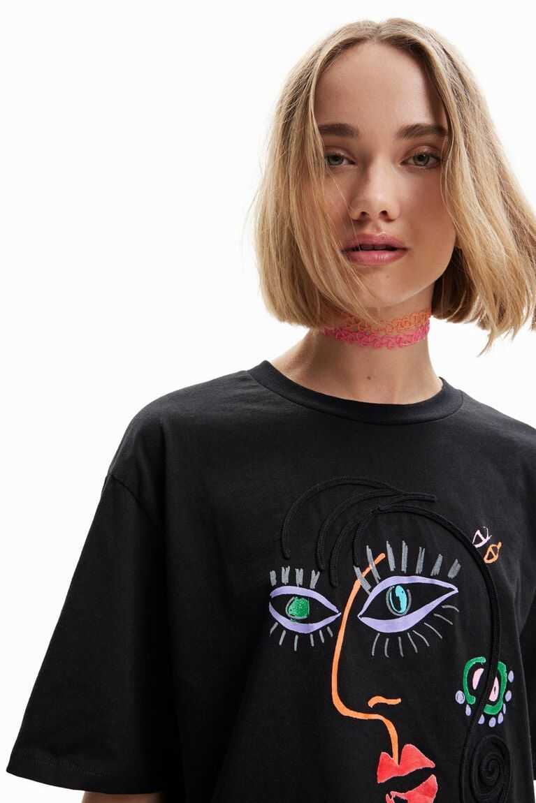 Camiseta Desigual Corta-sleeve face Mujer | XUH802591