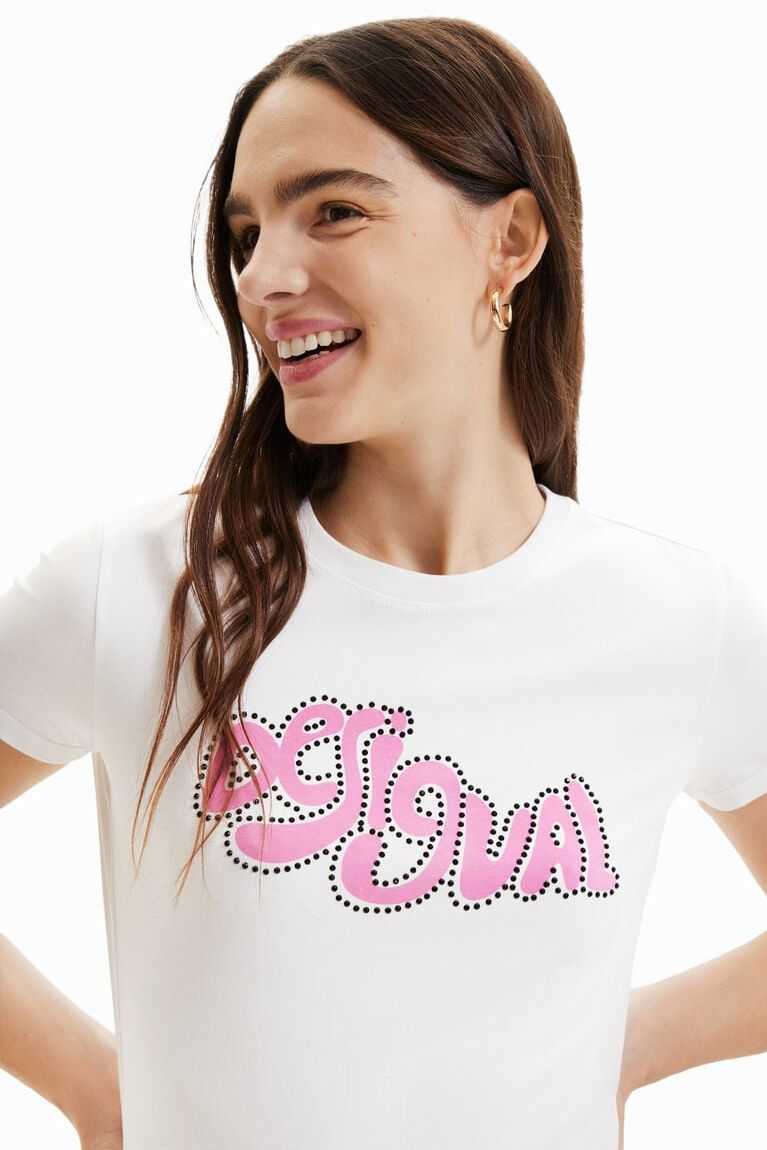 Camiseta Desigual Corta-sleeve rhinestone Mujer | QBI982067