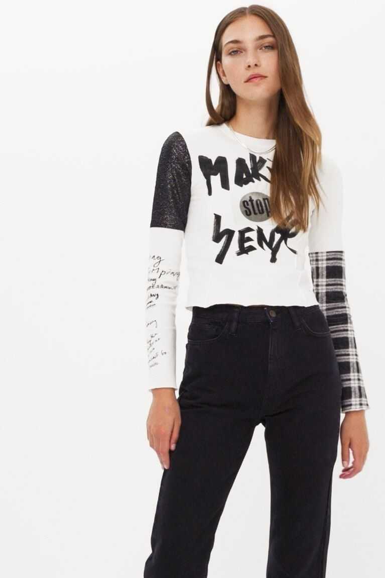 Camiseta Desigual Flocked with handwritten details Mujer | UFL954720