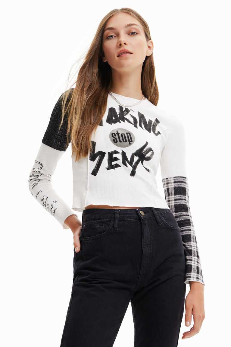 Camiseta Desigual Flocked with handwritten details Mujer | UFL954720