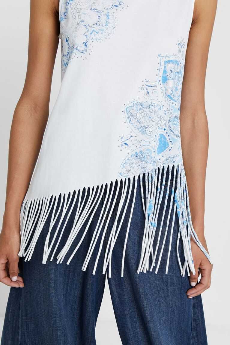 Camiseta Desigual Floral with fringe Mujer | XOP254079