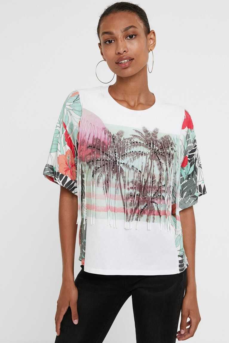 Camiseta Desigual Hawaiian with fringe Mujer | ZDB140695