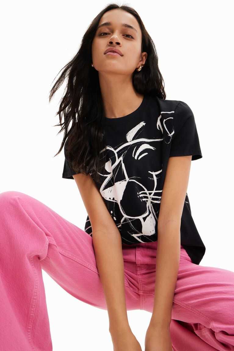 Camiseta Desigual Pink Panther contrast Mujer | RMA045729