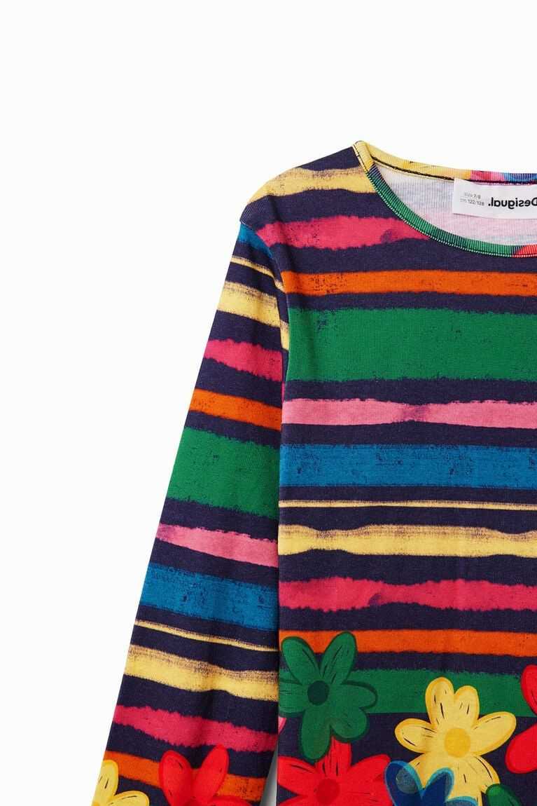 Camiseta Desigual Slim stripy floral Niña | BDH492836