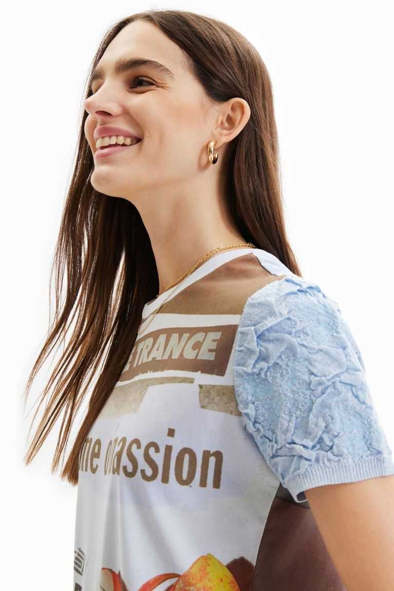 Camiseta Desigual Textured newspaper Mujer | USI083469