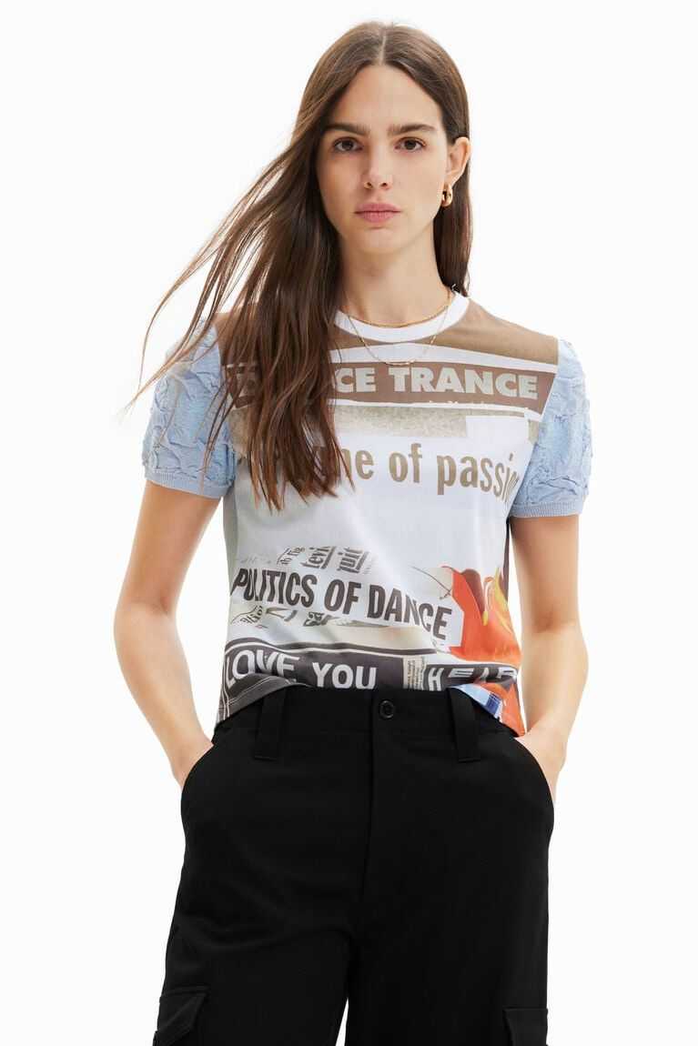 Camiseta Desigual Textured newspaper Mujer | USI083469