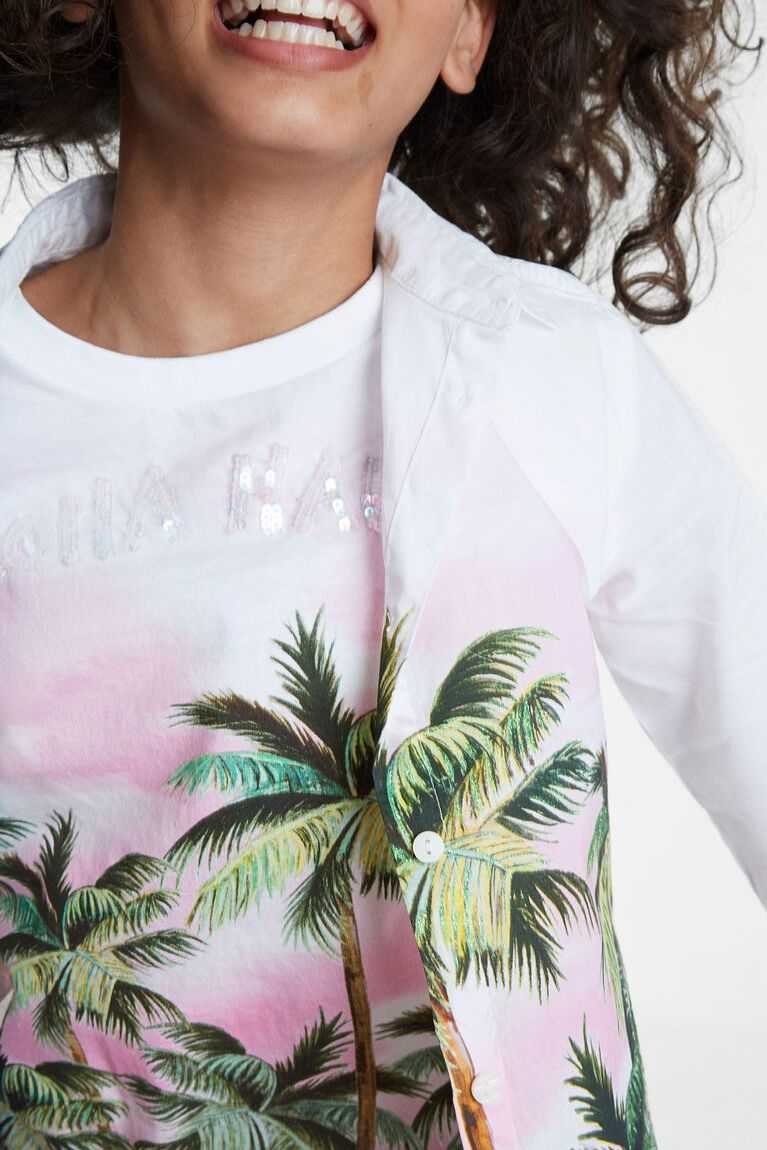 Camiseta Desigual White shirt palm trees Niña | DWQ367210