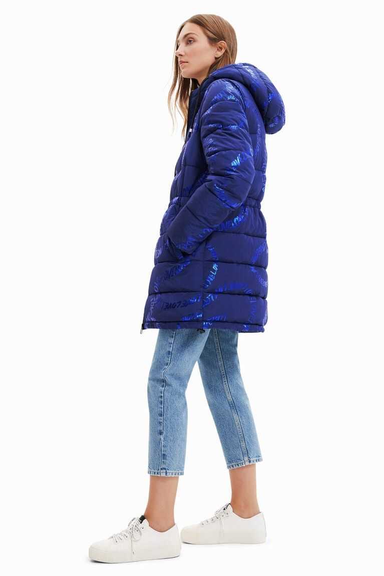 Chaqueta Puffer Desigual Acolchado long coat with text Mujer | AXZ763418