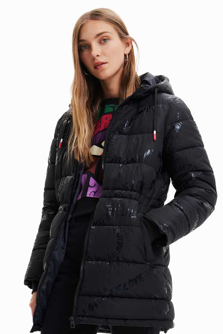 Chaqueta Puffer Desigual Acolchado long coat with text Mujer | ZNM291354