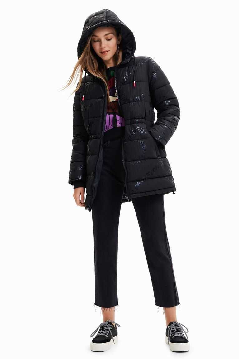 Chaqueta Puffer Desigual Acolchado long coat with text Mujer | ZNM291354