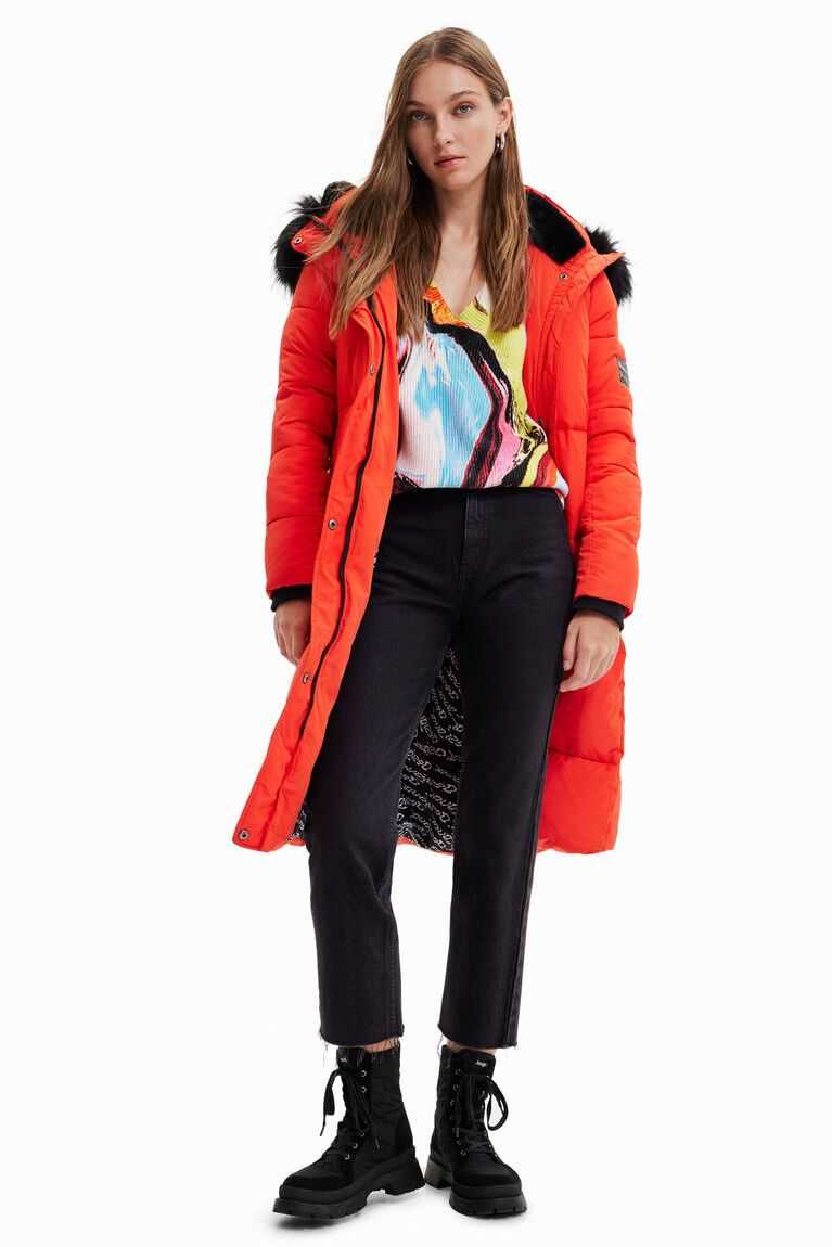 Chaqueta Puffer Desigual Long padded coat with belt Mujer | NDI380274