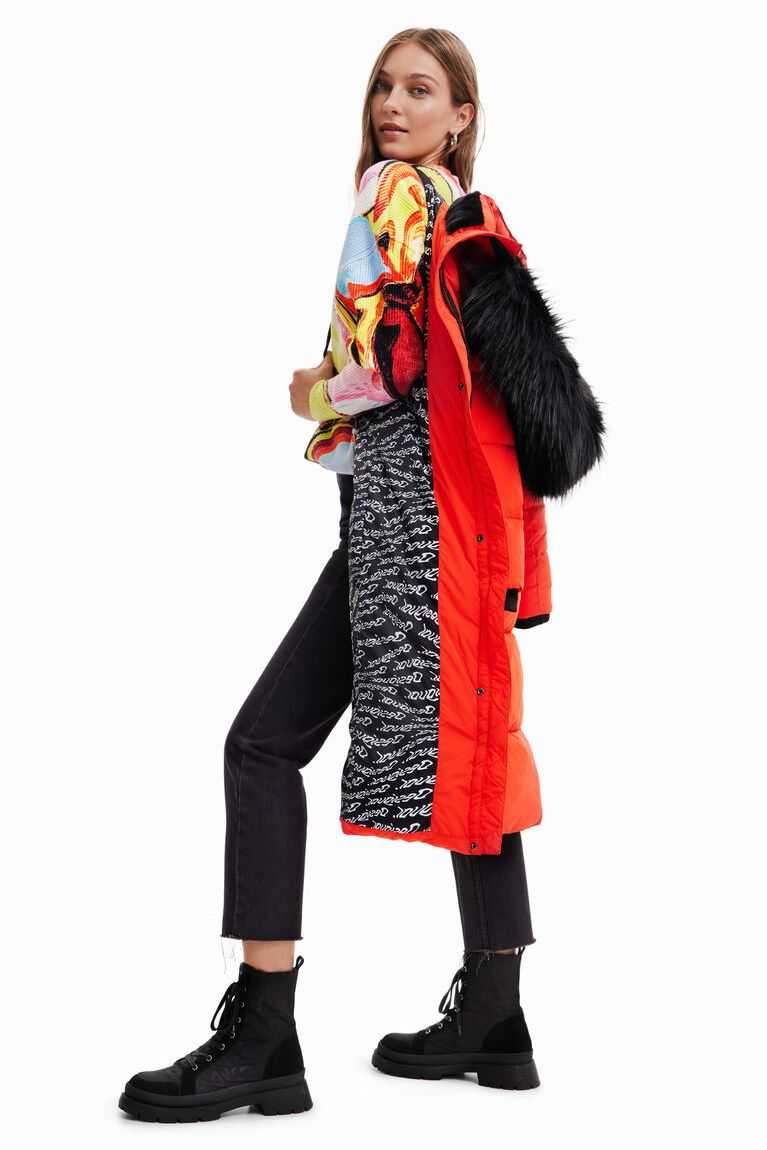 Chaqueta Puffer Desigual Long padded coat with belt Mujer | NDI380274