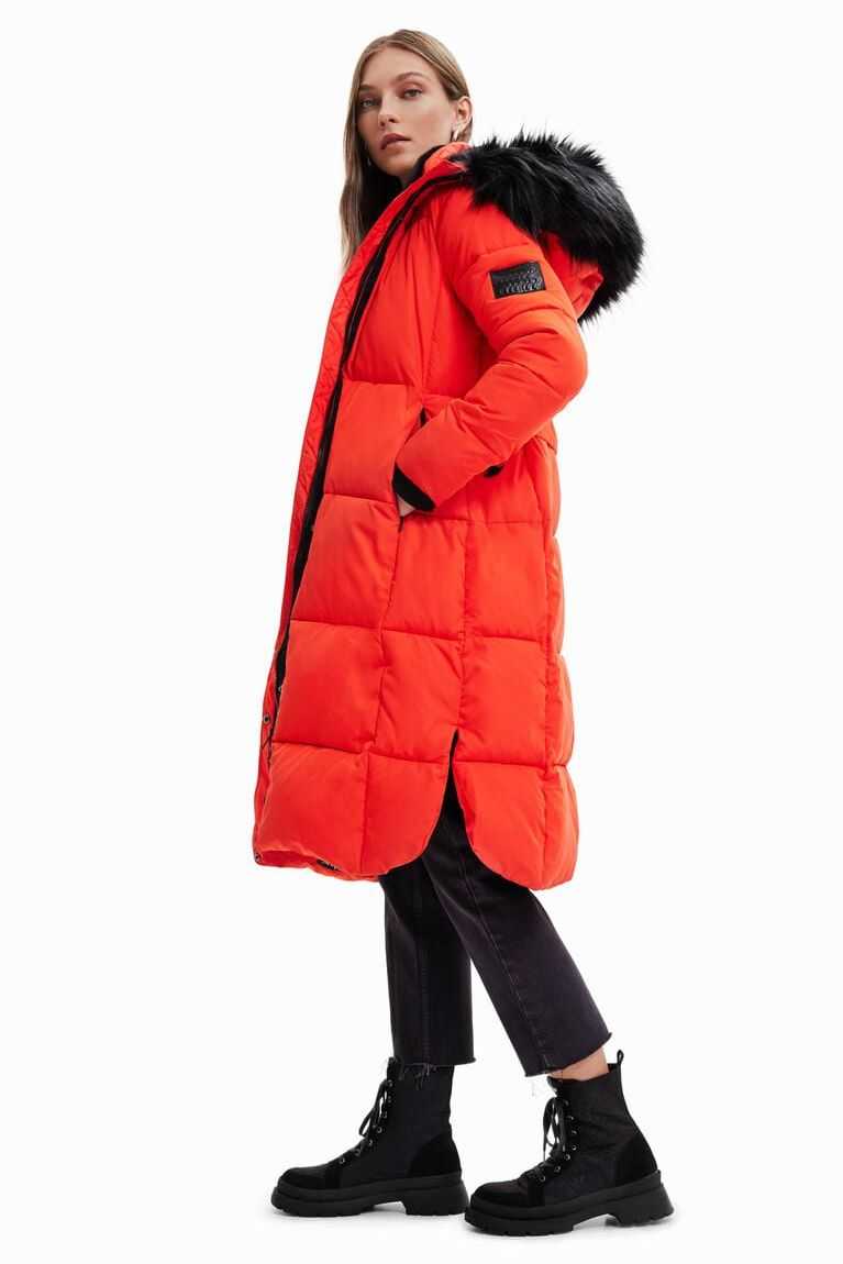 Chaqueta Puffer Desigual Long padded coat with belt Mujer | NDI380274