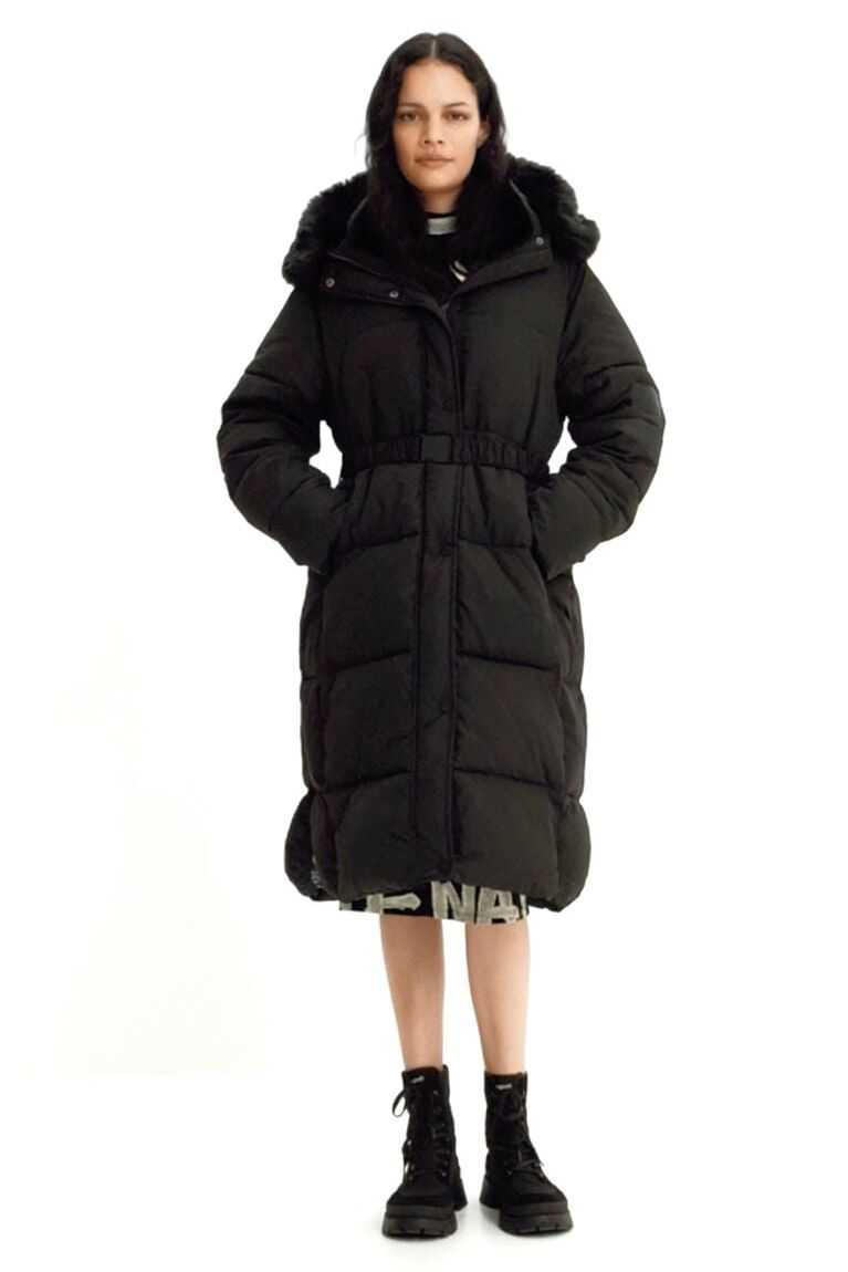 Chaqueta Puffer Desigual Long padded coat with belt Mujer | REO382910