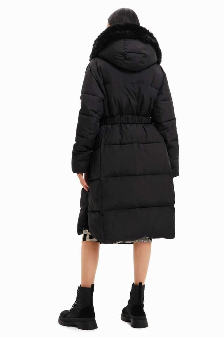 Chaqueta Puffer Desigual Long padded coat with belt Mujer | REO382910