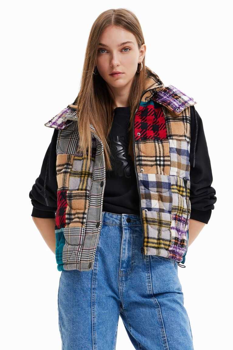 Chaquetas Desigual Acolchado patchwork gilet Mujer | USG420391