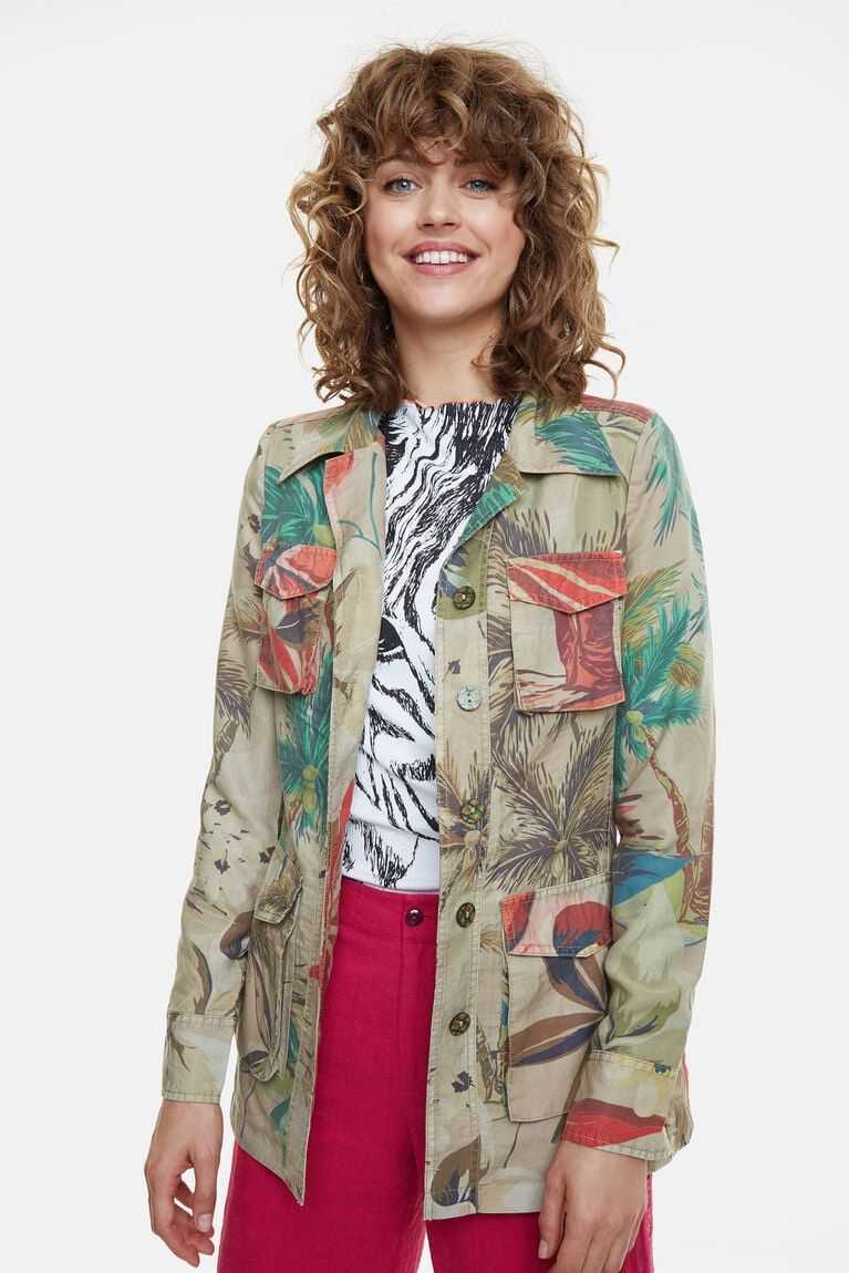 Chaquetas Desigual Camoflower military Mujer | WNJ734102