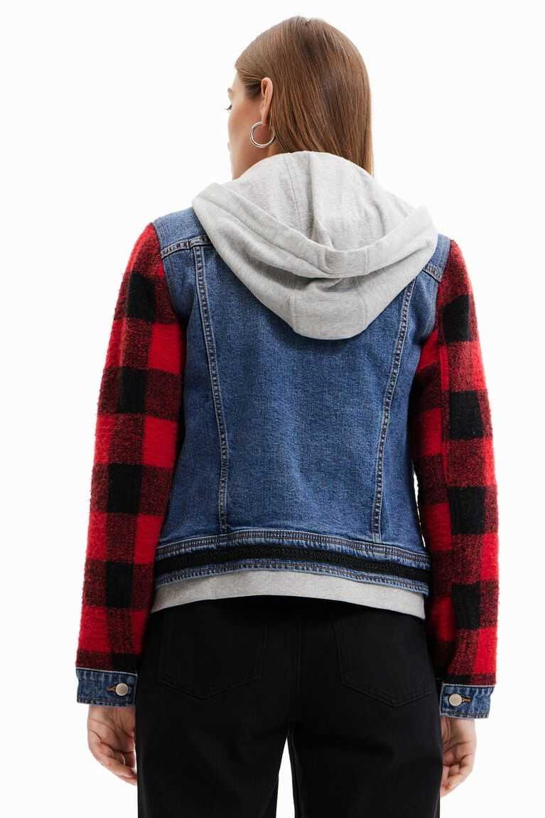 Chaquetas Desigual Denim with plaid sleeves Mujer | EGM640839