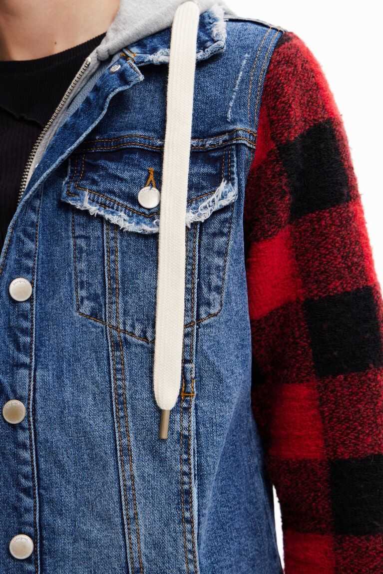 Chaquetas Desigual Denim with plaid sleeves Mujer | EGM640839