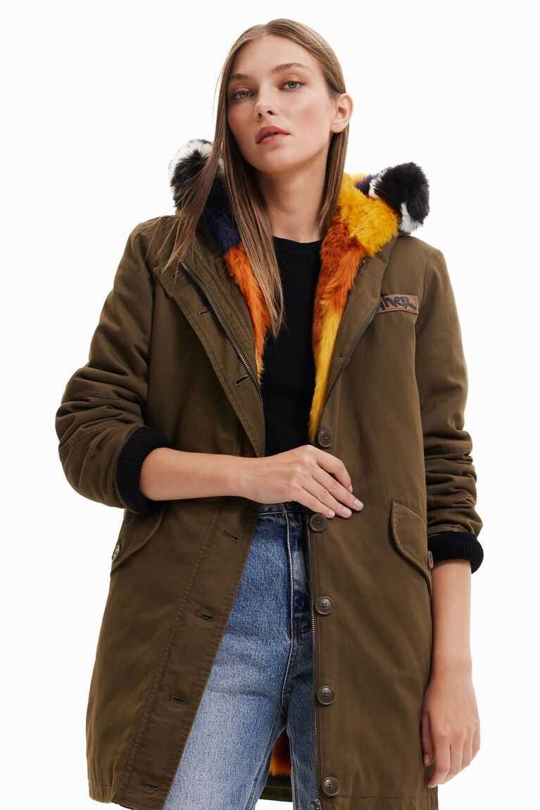 Chaquetas Desigual Detachable faux-fur gilet parka Mujer | MNI984270