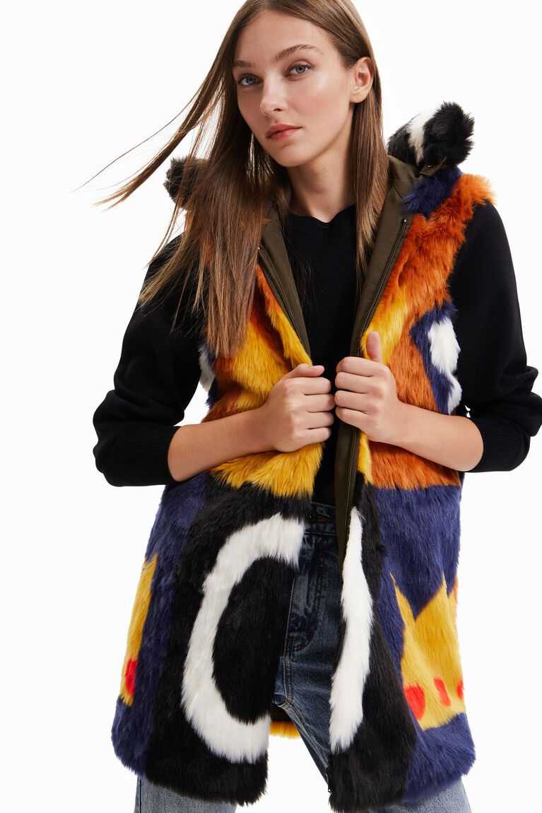 Chaquetas Desigual Detachable faux-fur gilet parka Mujer | MNI984270