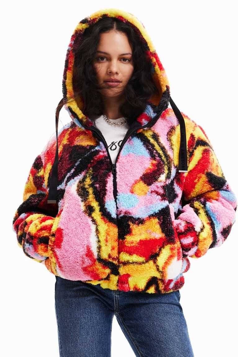 Chaquetas Desigual Digital print fleece Mujer | TJD714592