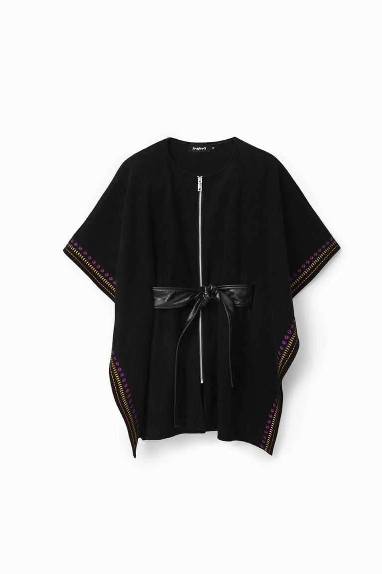 Chaquetas Desigual Embroidered poncho Mujer | ZFO761504