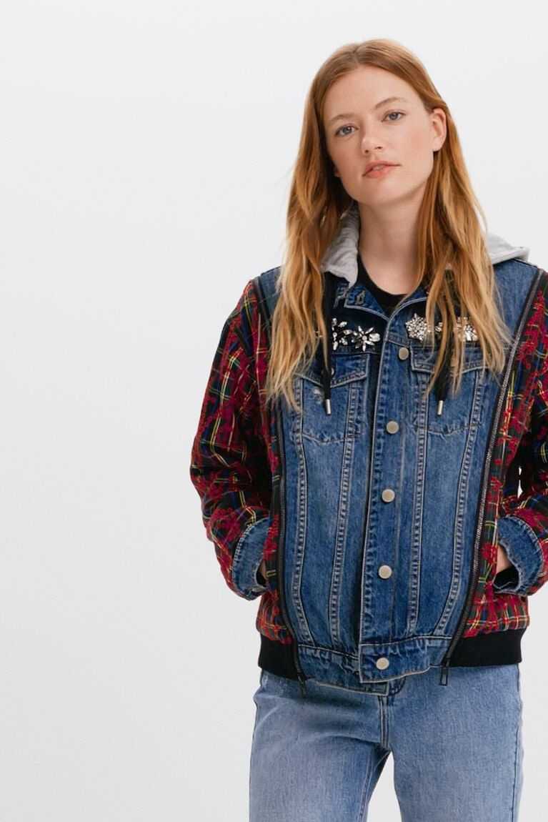 Chaquetas Desigual Híbrido denim Mujer | MIQ036289