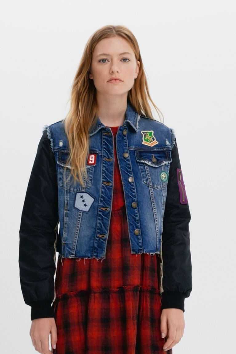 Chaquetas Desigual Híbrido denim bomber Mujer | TOH590874