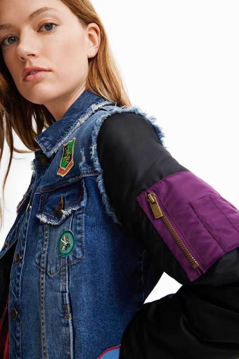 Chaquetas Desigual Híbrido denim bomber Mujer | TOH590874