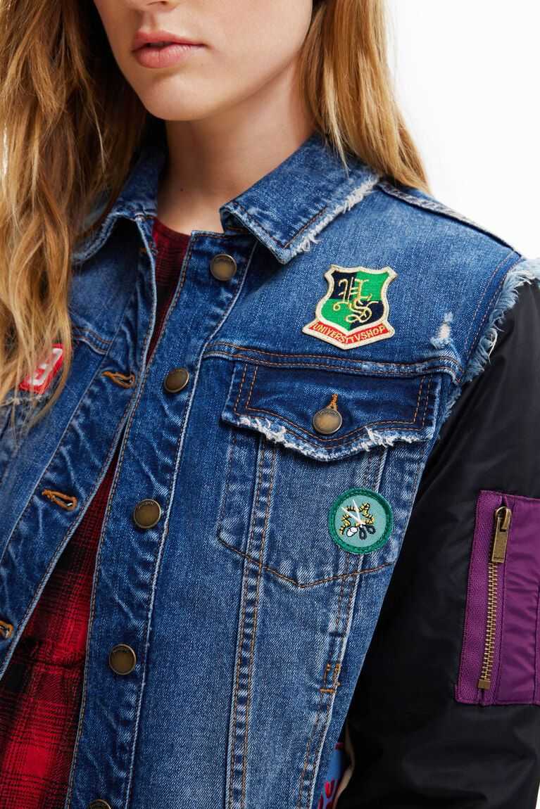 Chaquetas Desigual Híbrido denim bomber Mujer | TOH590874