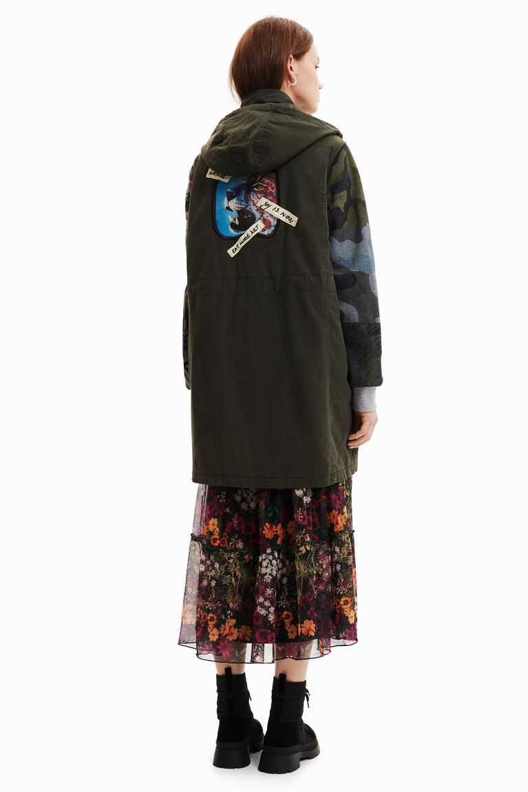 Chaquetas Desigual Híbrido long parka Mujer | KDT401853