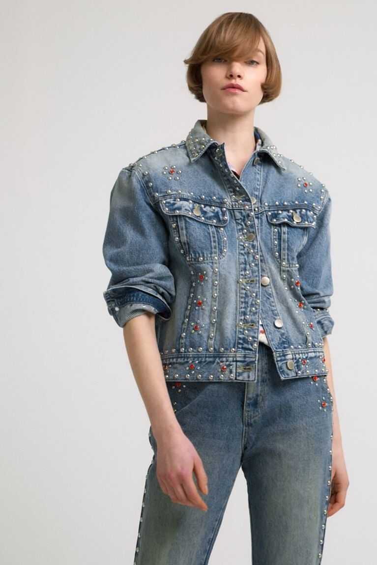 Chaquetas Desigual Johnson Hartig studded denim Mujer | JML043189