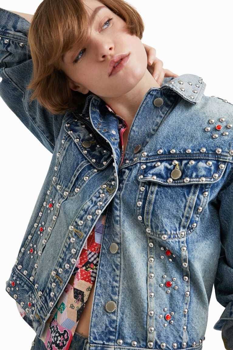 Chaquetas Desigual Johnson Hartig studded denim Mujer | JML043189