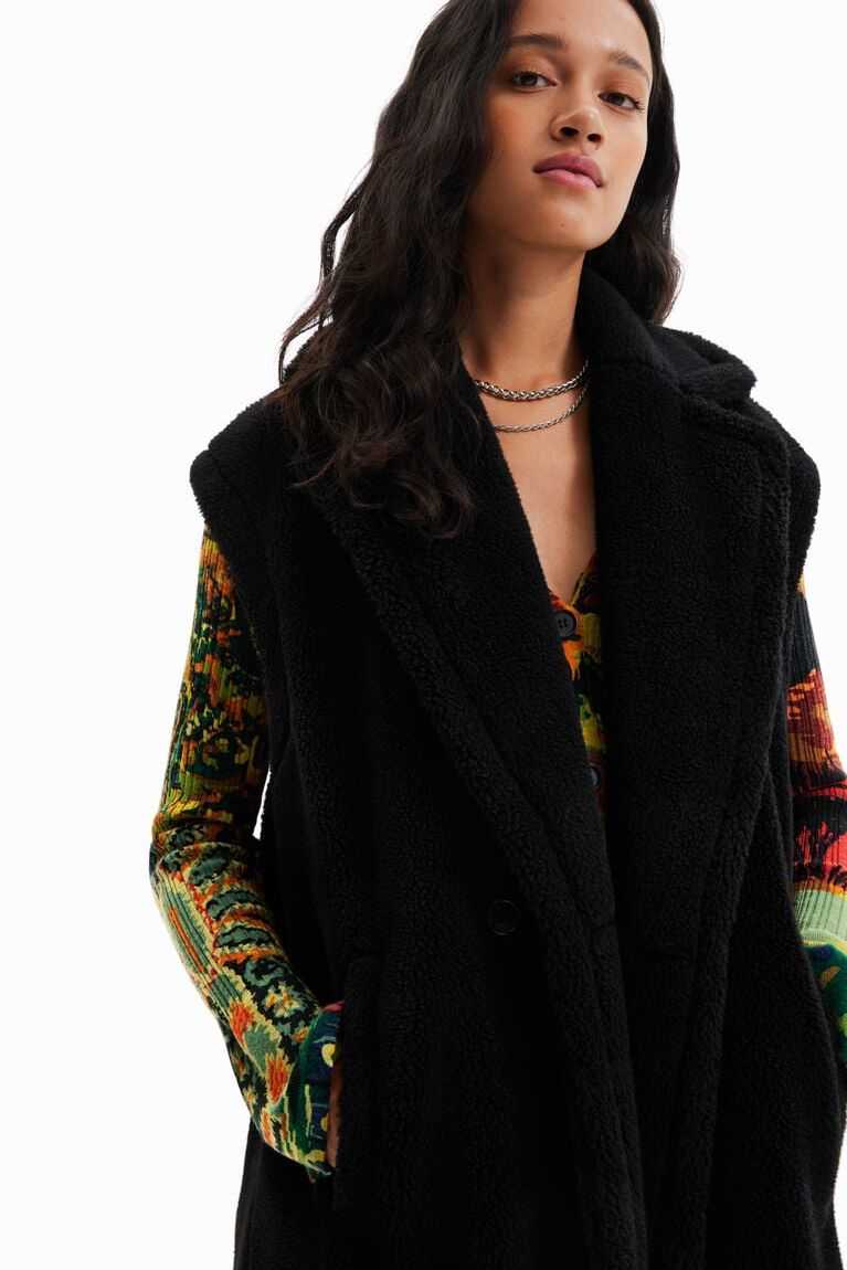 Chaquetas Desigual Long fleece gilet Mujer | AJK153094