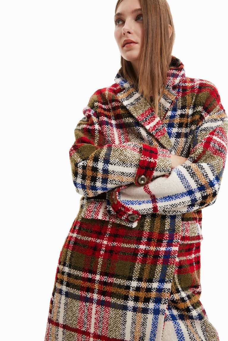 Chaquetas Desigual Long tartan wool Mujer | LPE935784