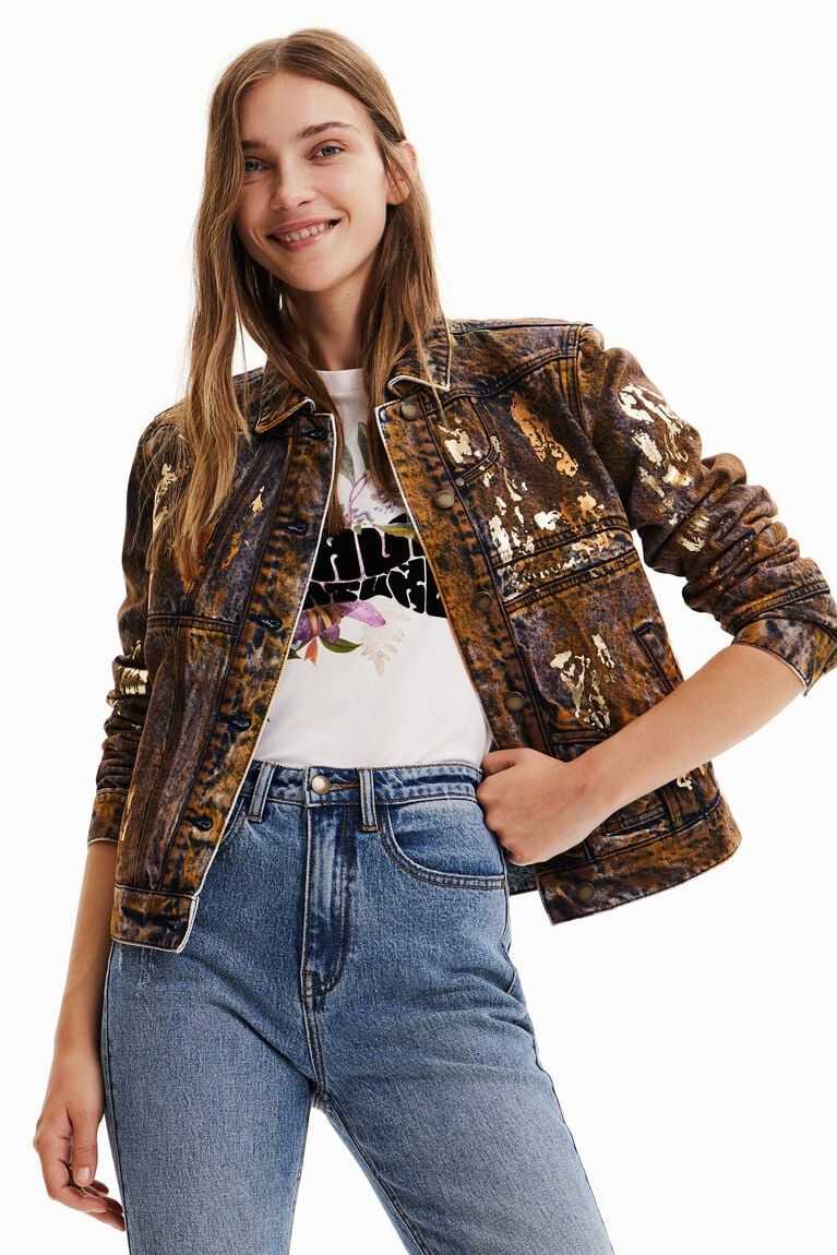 Chaquetas Desigual Metallic denim trucker Mujer | MYL570863