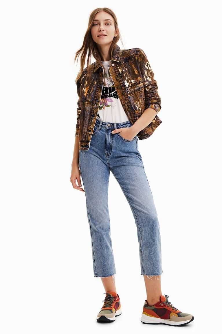 Chaquetas Desigual Metallic denim trucker Mujer | MYL570863