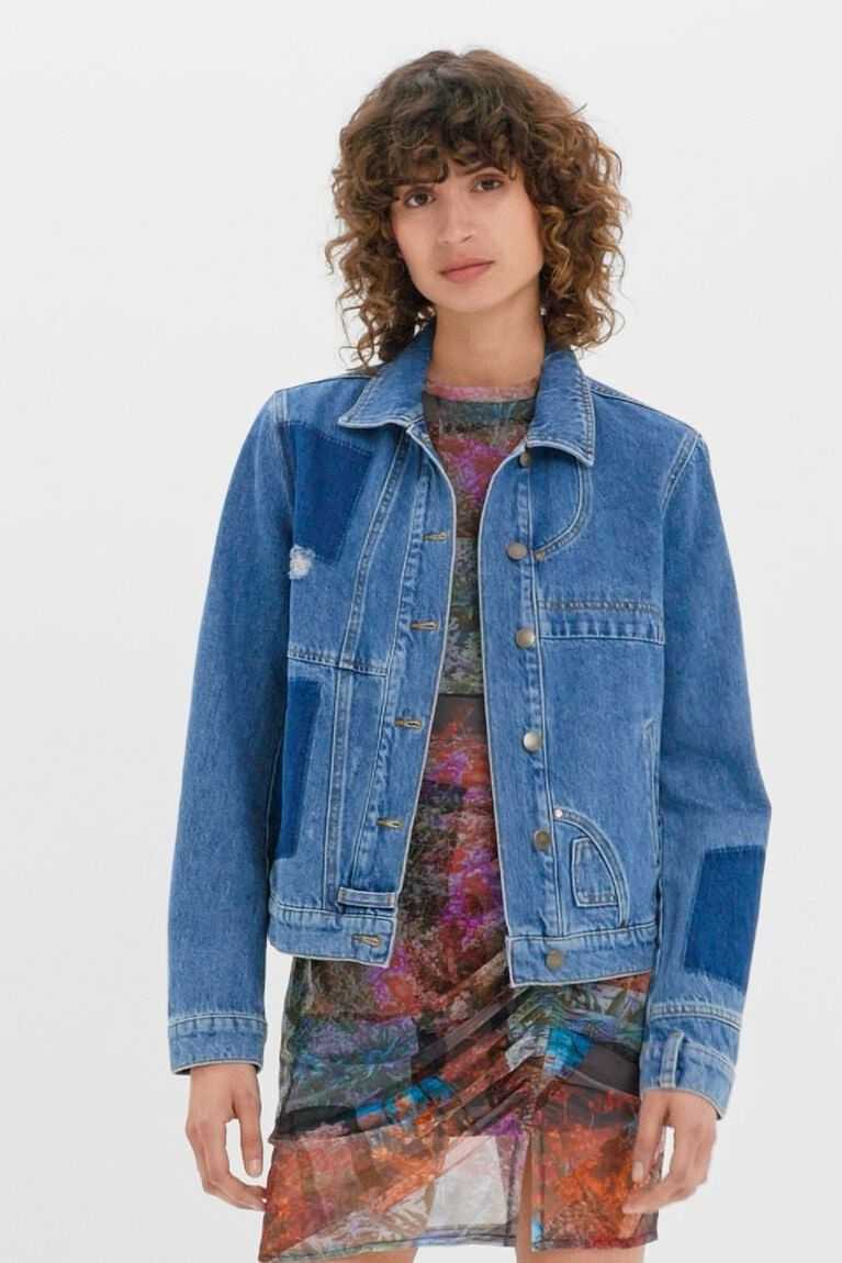 Chaquetas Desigual Patchwork denim Mujer | UCW461239