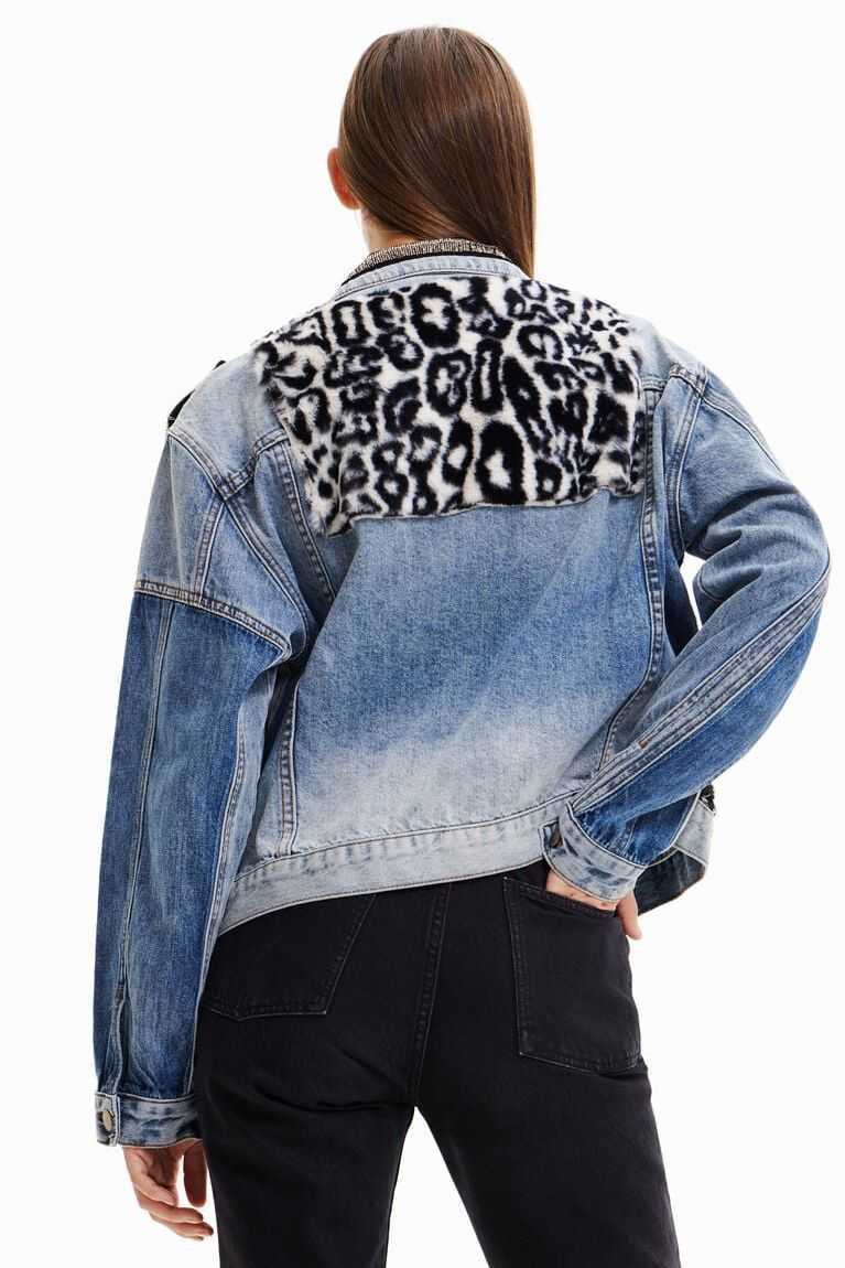 Chaquetas Desigual Patchwork denim trucker Mujer | OEU148270